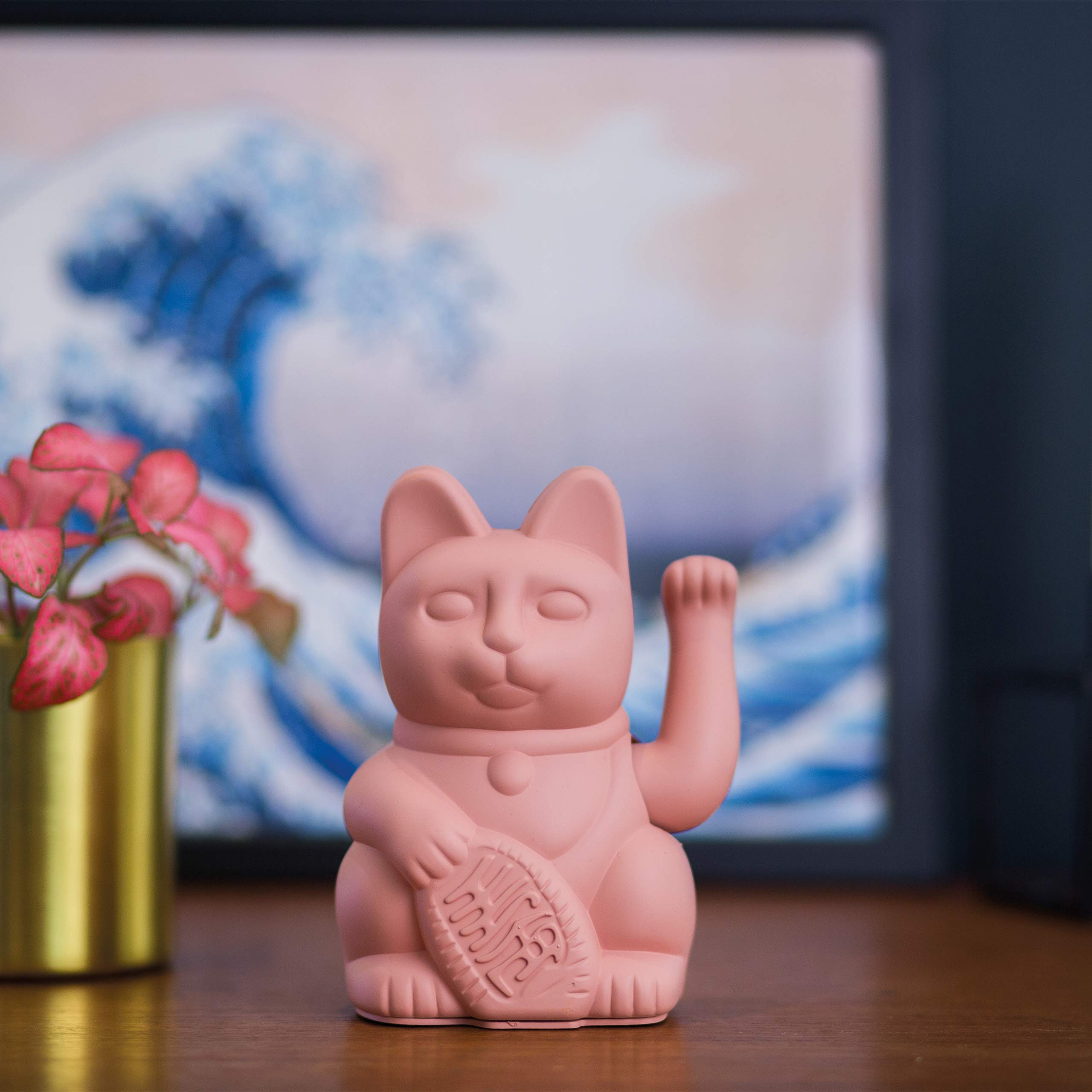 neko♪ Donkey Products Lucky Cat 330434 Plastic Waving Cat 15 cm